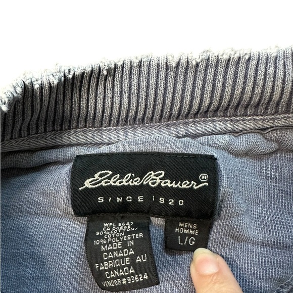 Vintage Eddie Bauer Gray Crewneck Sweatshirt Men’s L Made in Canada - Picture 2 of 6